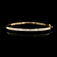 18K Yellow Gold Estate Diamond Bangle Bracelet