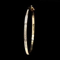 18K Yellow Gold Estate Diamond Bangle Bracelet