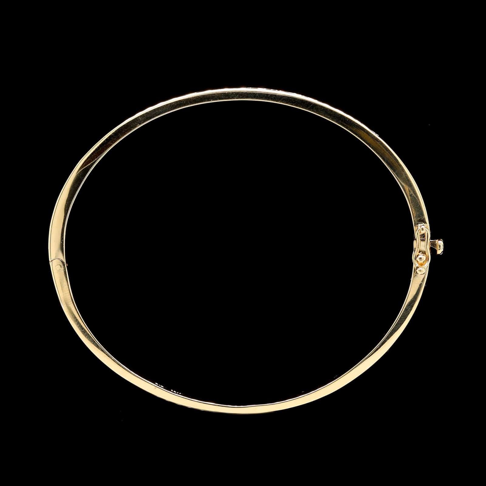 18K Yellow Gold Estate Diamond Bangle Bracelet