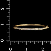18K Yellow Gold Estate Diamond Bangle Bracelet