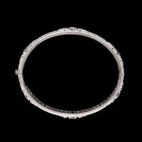 Judith Ripka 18K White Gold Estate Blue Quartz and Diamond Bangle Bracelet
