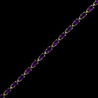 14K Yellow Gold Estate Amethyst Line Bracelet