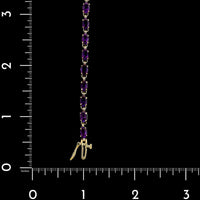 14K Yellow Gold Estate Amethyst Line Bracelet