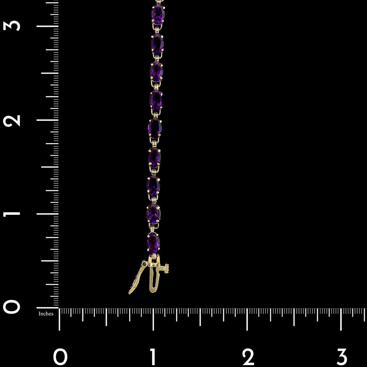 14K Yellow Gold Estate Amethyst Line Bracelet