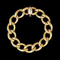 18K Yellow Gold Estate Diamond Link Bracelet