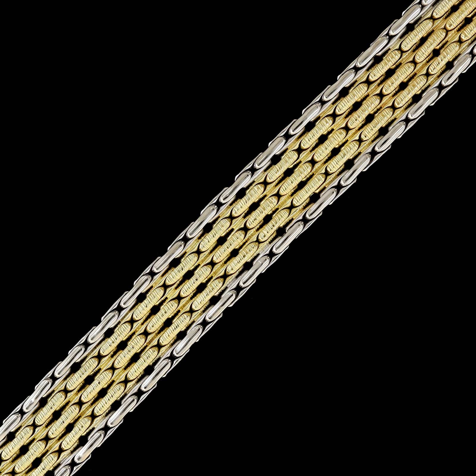 14K Two-tone Gold Estate Fancy Link Bracelet