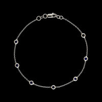 14K White Gold Estate Sapphire Bracelet