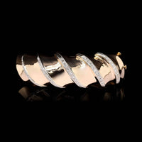 14K Two-tone Gold Estate Diamond Bangle Bracelet