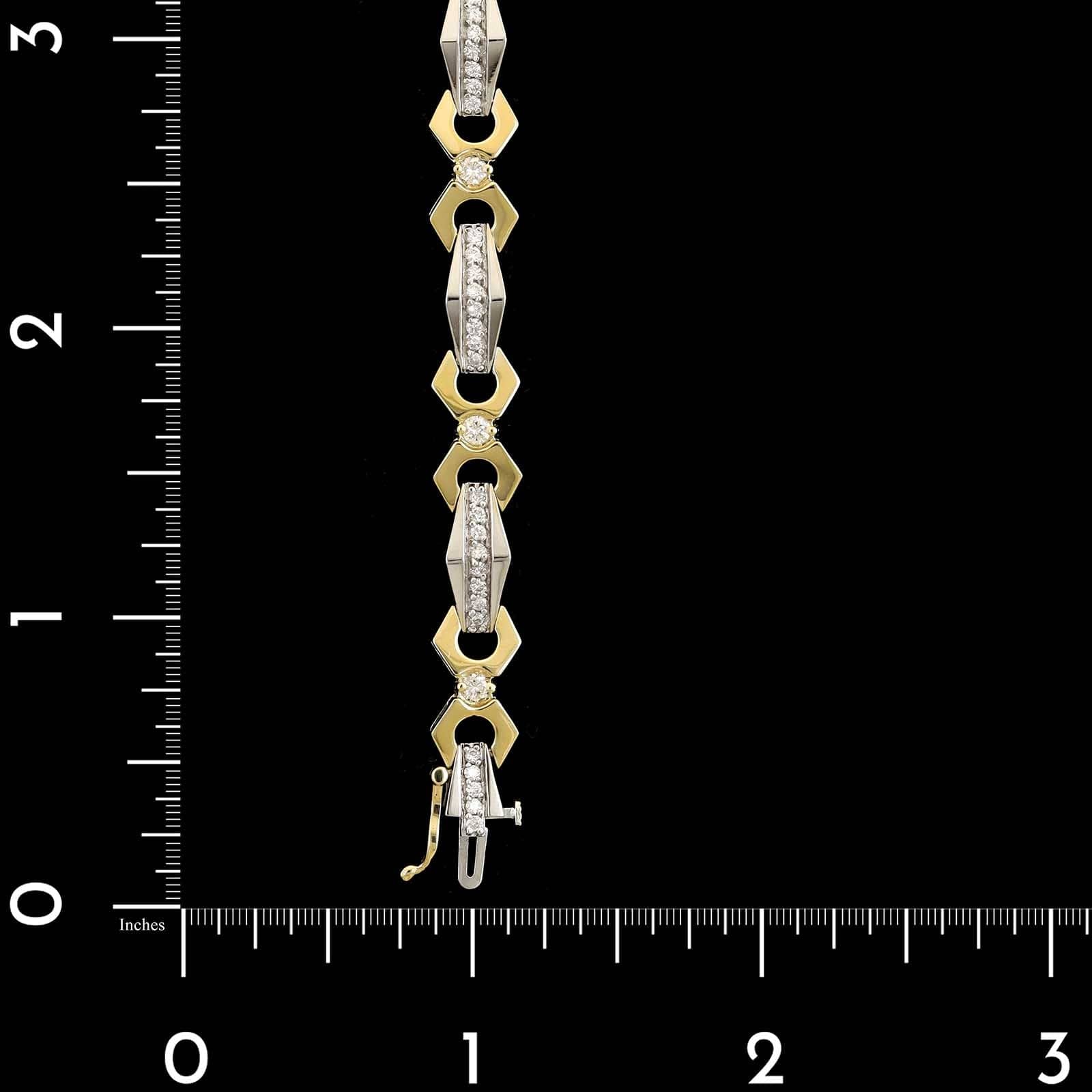 14K Two-tone Gold Estate Diamond Bracelet