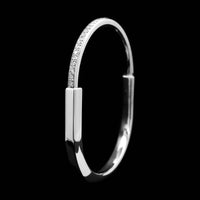 Tiffany & Co. 18K White Gold Estate Lock Diamond Pave Bangle