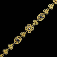 19K Yellow Gold Estate Sapphire and Enamel Bracelet, Portugal