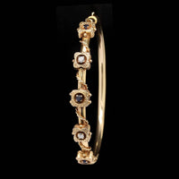 Vintage 14K Yellow Gold Estate Sapphire and Diamond Bangle