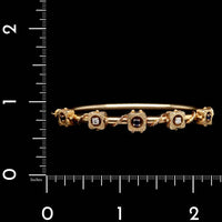 Vintage 14K Yellow Gold Estate Sapphire and Diamond Bangle