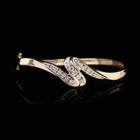 14K Yellow Gold Estate Diamond Bangle