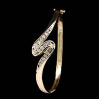 14K Yellow Gold Estate Diamond Bangle