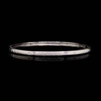 14K White Gold Estate Diamond Love Bangle Bracelet