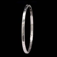 14K White Gold Estate Diamond Love Bangle Bracelet