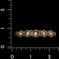 14K Yellow Gold Estate Opal Bangle Bracelet