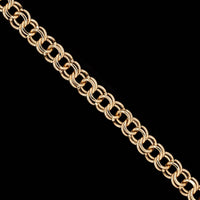 14K Yellow Gold Estate Double Link Charm Bracelet