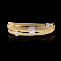 Marco Bicego 18K Yellow Gold Estate Diamond Three Strand Mixed Coil Bracelet