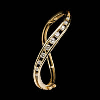 18K Yellow Gold Estate Diamond Bangle