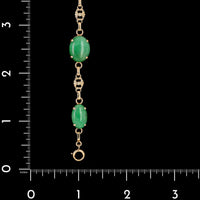 Vintage 14K Yellow Gold Estate Jadeite Bracelet