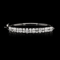 14K White Gold Estate Diamond Bangle