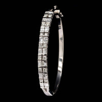 14K White Gold Estate Diamond Bangle