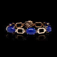 14K Yellow Gold Estate Lapis Bracelet
