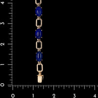 14K Yellow Gold Estate Lapis Bracelet