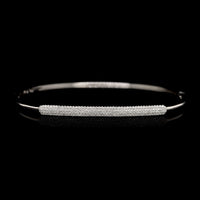 Bony Levy 18K White Gold Estate Diamond Pave Bangle Bracelet