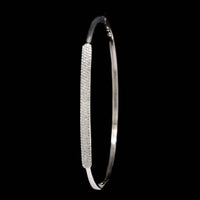 Bony Levy 18K White Gold Estate Diamond Pave Bangle Bracelet