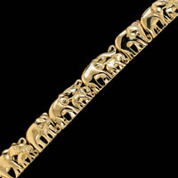 18K Yellow Gold Estate Diamond Elephant Bracelet