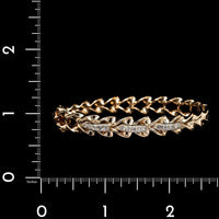 14K Two-tone Gold Estate Diamond Twist Bangle Bracelet