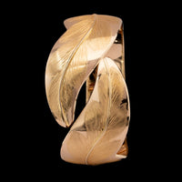 18K Yellow Gold Estate Leaf Engraved Bracelet