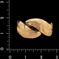 18K Yellow Gold Estate Leaf Engraved Bracelet