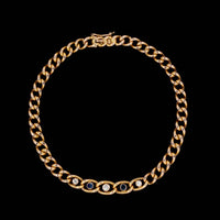 Antique 14K Yellow Gold Estate Sapphire and Diamond Bracelet