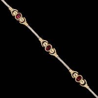 14K Two-tone Estate Gold Pink Tourmaline Bracelet