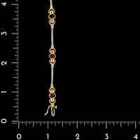 14K Two-tone Estate Gold Pink Tourmaline Bracelet