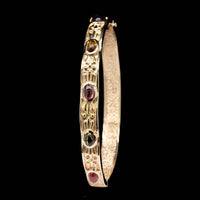 14K Yellow Gold Estate Gem-set Bangle