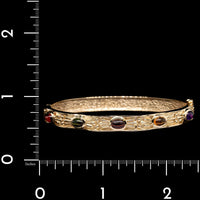 14K Yellow Gold Estate Gem-set Bangle