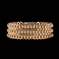 Antique 14K Rose Gold Estate Fancy Link Peikes Bracelet