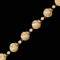 Retro Larter & Sons 14K Yellow Gold Estate Shell Motif Bracelet