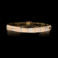 18K Tricolor Gold Estate Fancy Link Bracelet