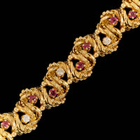 Tiffany & Co. 18K Yellow Gold Estate Ruby and Diamond Bracelet