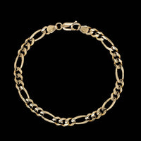 14K Yellow Gold Estate Figaro Link Bracelet