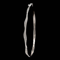 14K White Gold Estate Diamond Bangle Bracelet