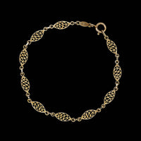 14K Yellow Gold Estate Filigree Link Bracelet