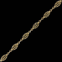 14K Yellow Gold Estate Filigree Link Bracelet