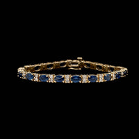 14K Yellow Gold Estate Sapphire and Diamond Bracelet